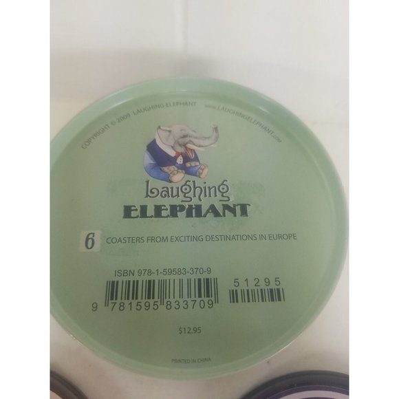 Coasters From Exciting Destinations Across Europe Laughing Elephant 6 Ct Set - Picture 9 of 9